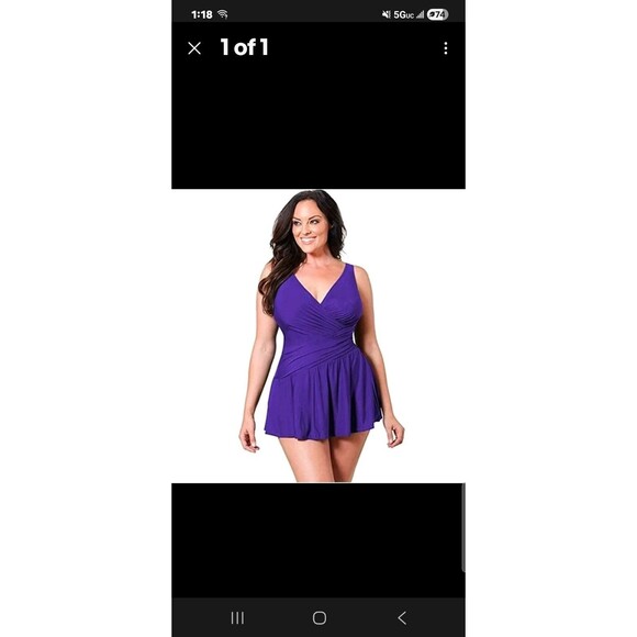 Miraclesuit Women's Plus Size One Piece Swimsuit Dress - Size: 20 NWT - Picture 1 of 5